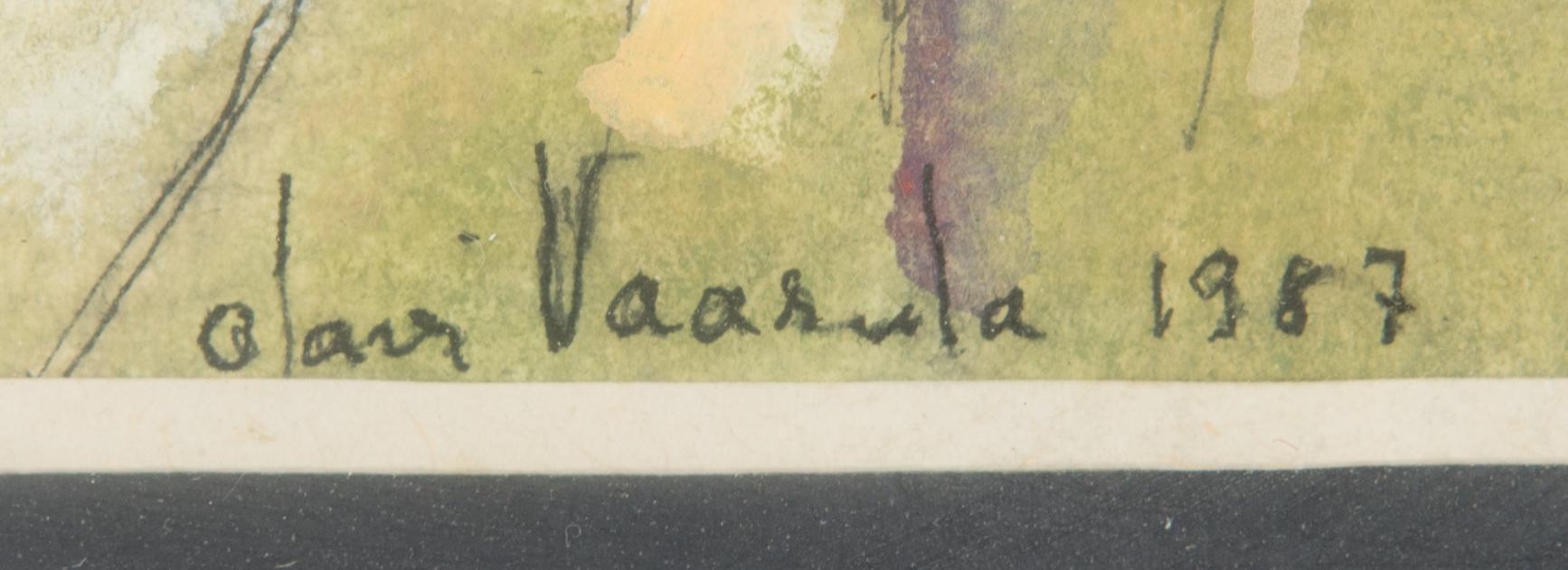 Olavi Vaarula, gouache, signerad och daterad 1987.