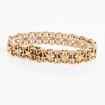 Bracelet, 18K gold, x-link with bars,