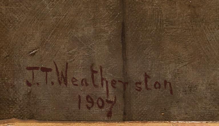 OKÄND KONSTNÄR, olja på duk, signerad J.T. Weatherston och daterad 1907.