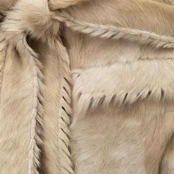 Lanvin, a goat fur jacket with belt, size 34.
