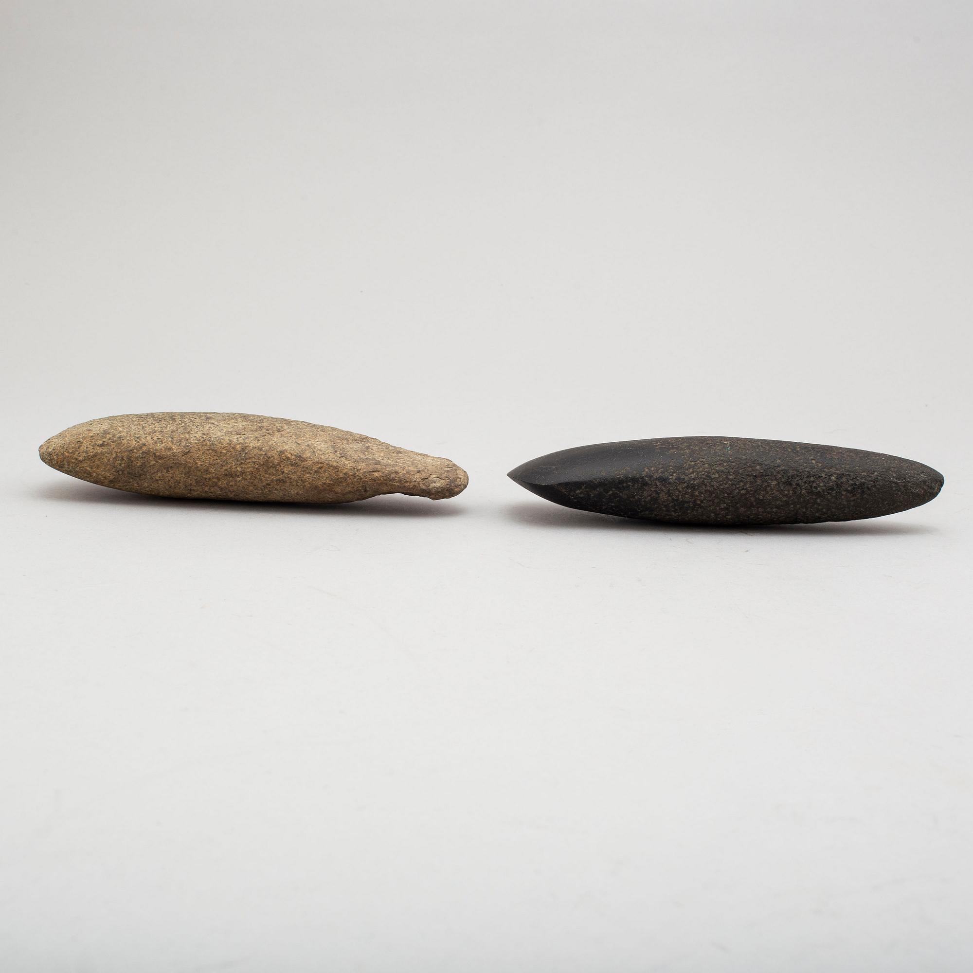 Two neolithic stone axes.