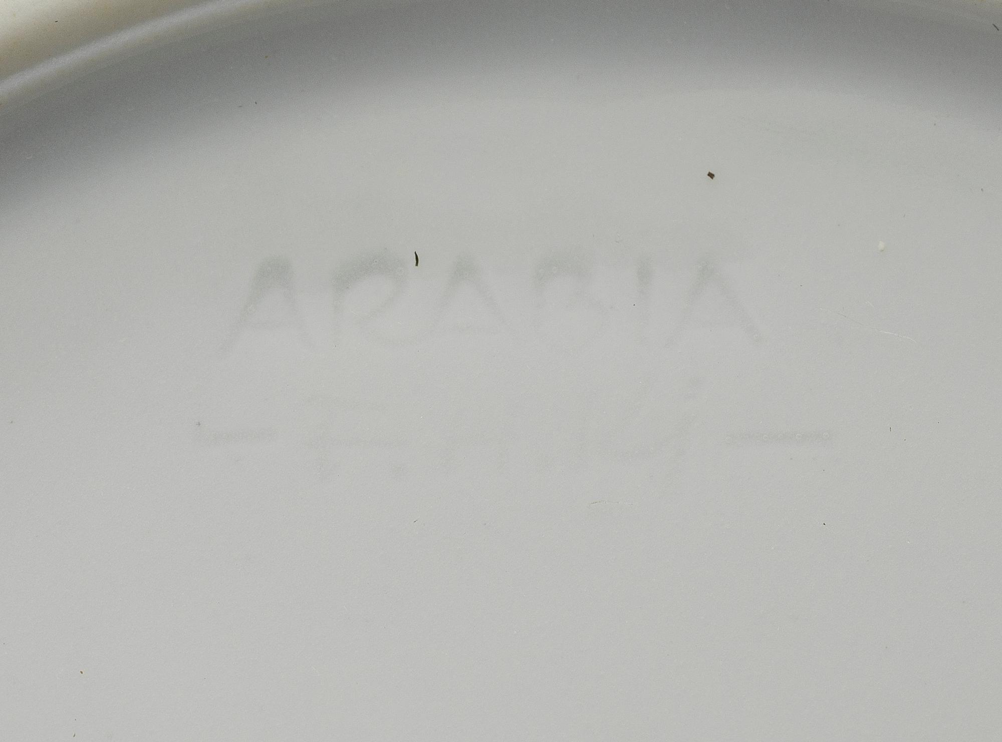 FRIEDL HOLZER-KJELLBERG, 8 TEA CUPS WITH SAUCERS, AND BOWL, rice grain porcelain, signed, Arabia.