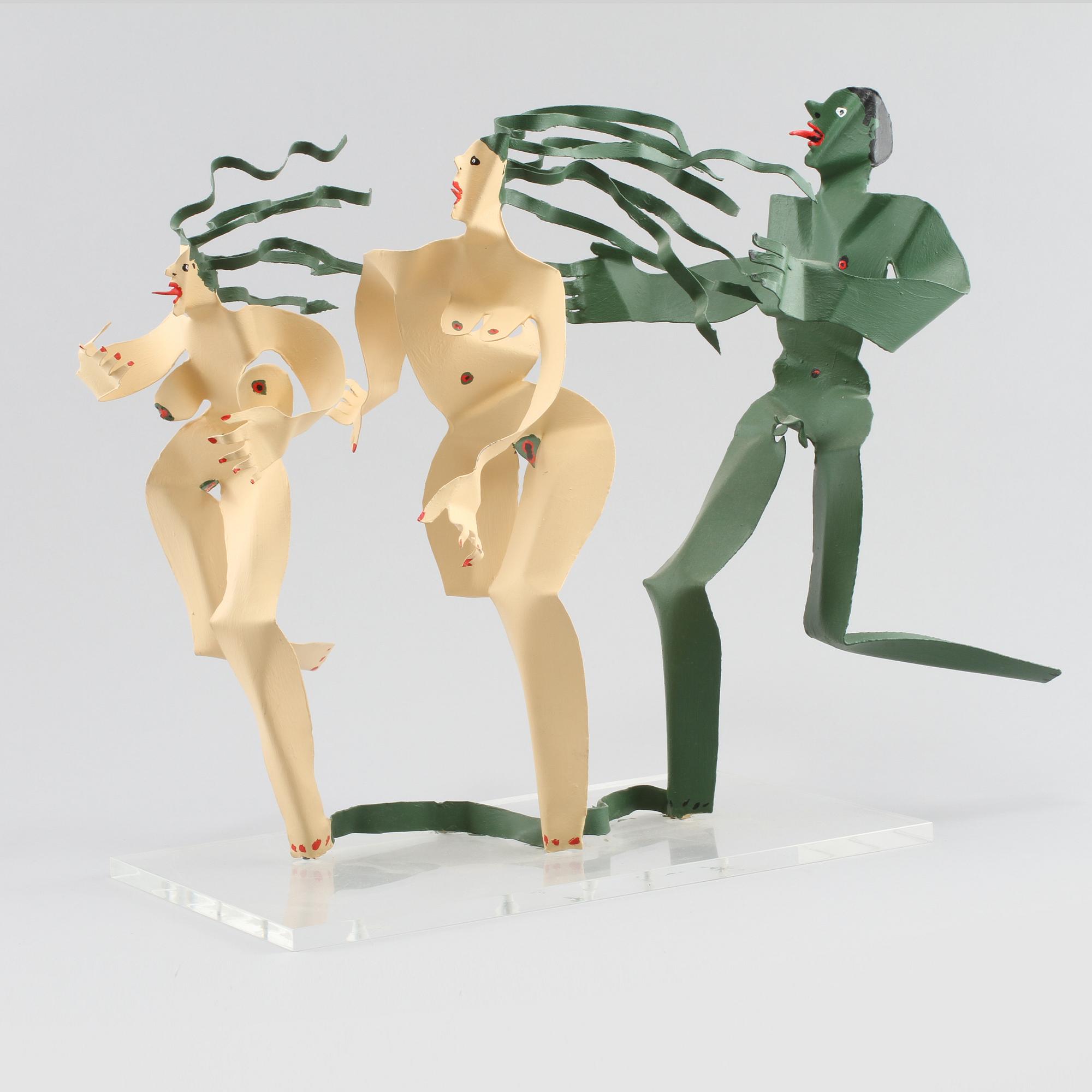 TIMO SOLIN, skulptur, plåt, signerad.