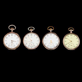 FICKUR, 4 st, silver, Omega och Longines, 1900-talets första hälft.