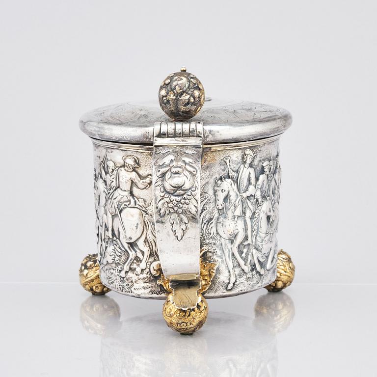 A Swedish 17th century parcel-gilt tankard, marks of Ferdinand Sehl the elder, Stockholm 1693.