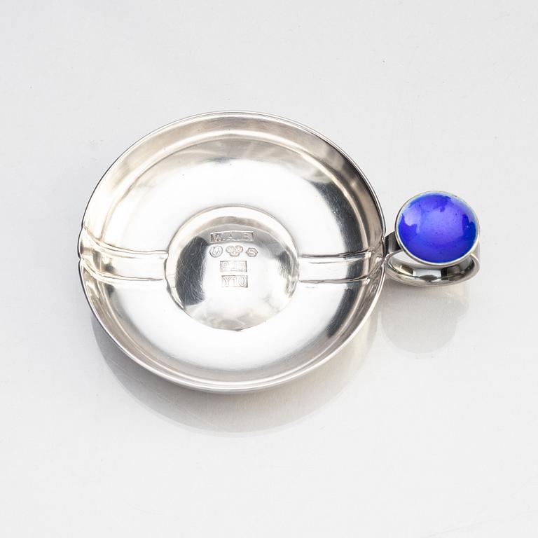Tastevin in sterling silver and enamel, designed and executed by Sebastian Schildt for W.A. Bolin, Stockholm 1997. Prototype.