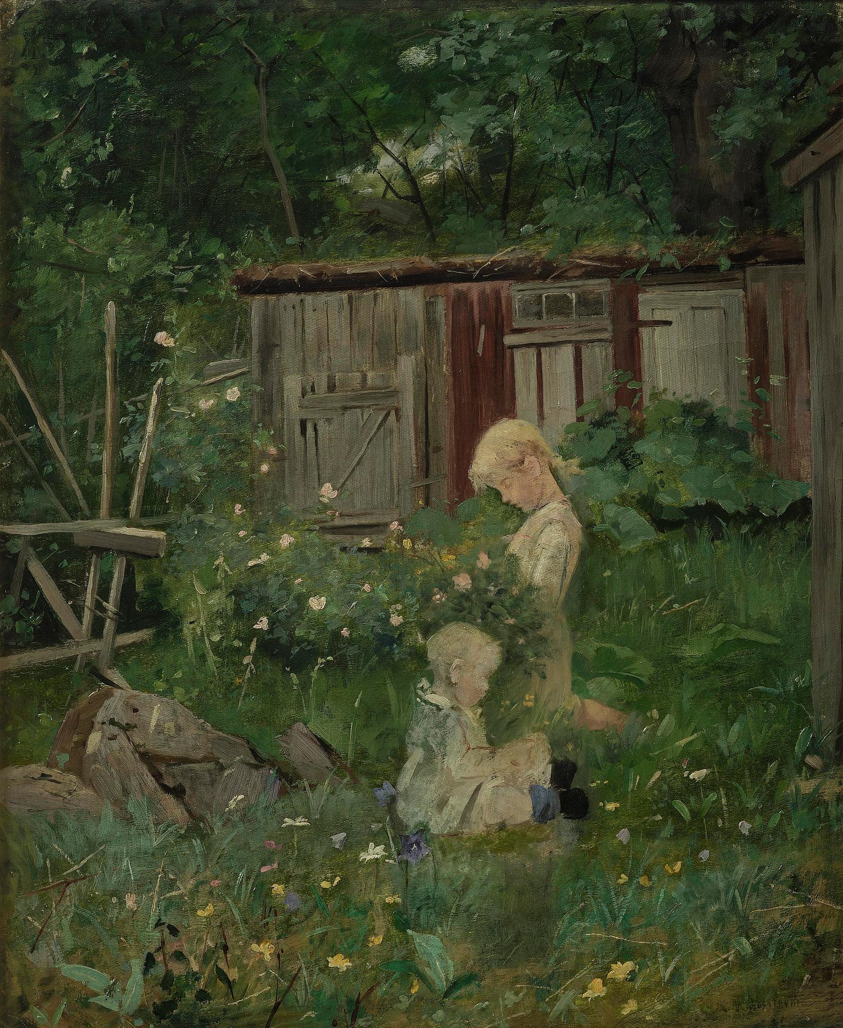 August Malmström, Children in the summer greenery.