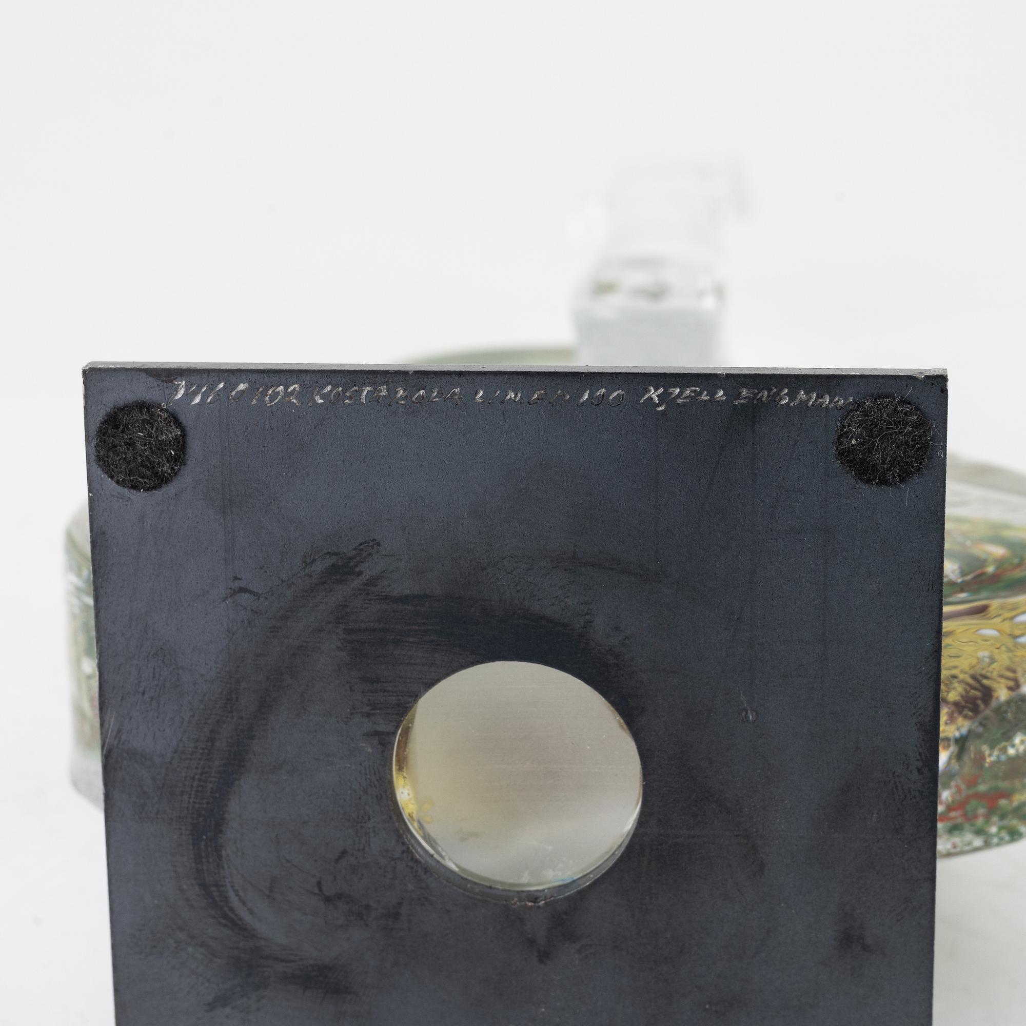 Kjell Engman, sculpture, glass, 'Guitar', Lim.Ed 100, Kosta Boda, Sweden.
