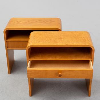 A matched pair of bedside tables, 1930's/40's.