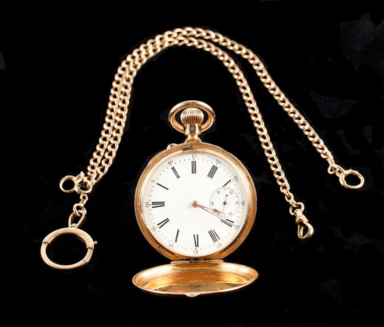 FICKUR, guld 18K, Avance Retard, 1900-talets början. Tot vikt 140 g.