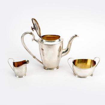 Bernt Erlandsson, kaffeservis 3 delar, silver Kristianstad 1913.
