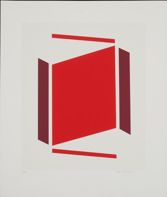 ERIC H OLSON, färglitografi. Numrerad 1/100 och signerad.