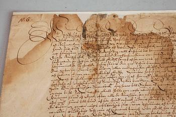 A letter from the swedish king Gustav II Adolf, dated 1612.