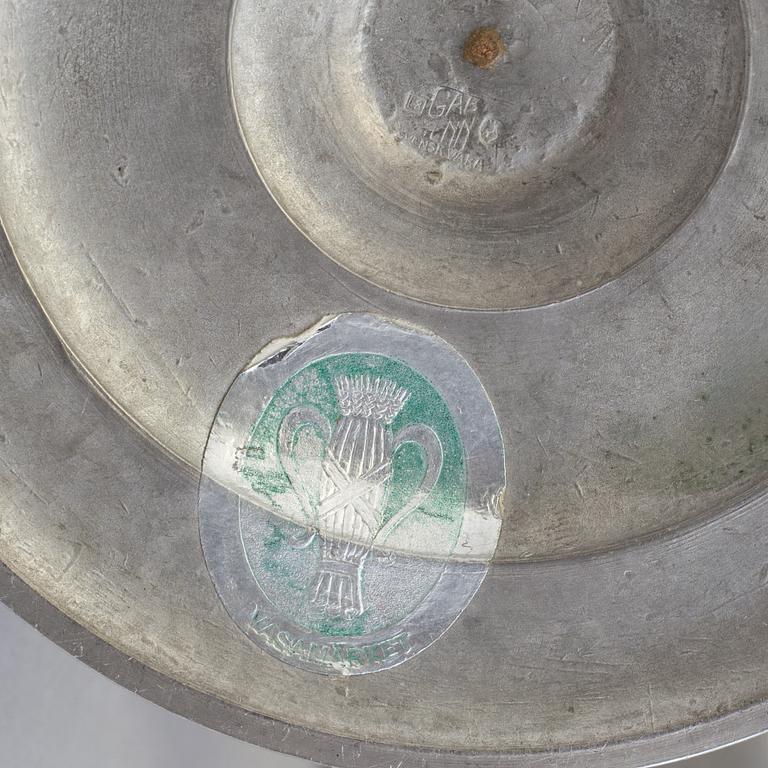 GAB, kandelabrar, ett par, tenn, art deco, 1936-7.