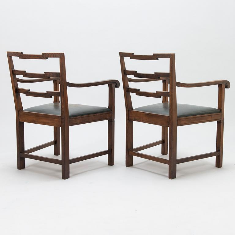 MIKKO S. NUPPONEN, a set of six 1930's 'Jukola' chairs for HMN Huonekaluliike Mikko Nupponen. Finland.