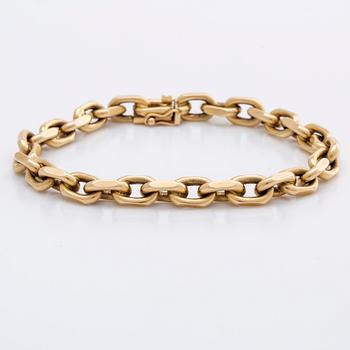 BRACELET 14K gold belcher link, 31,5 g.