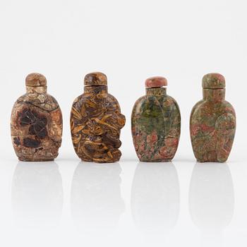 Snusflaskor, 9 st, sten, Kina, 1900-tal.