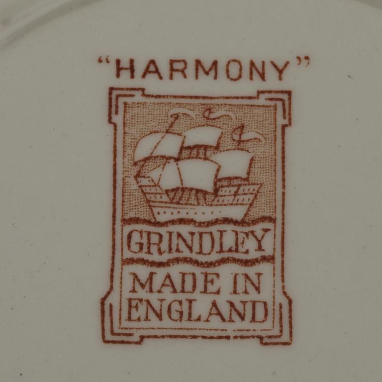 MATSERVIS, ca 97 delar, flintgods, "Harmony", Grindley, England, 1900-tal.