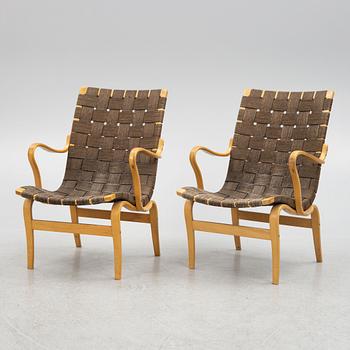 Bruno Mathsson, fåtöljer, ett par, "Eva", Firma Karl Mathsson, Värnamo, 1960-61.