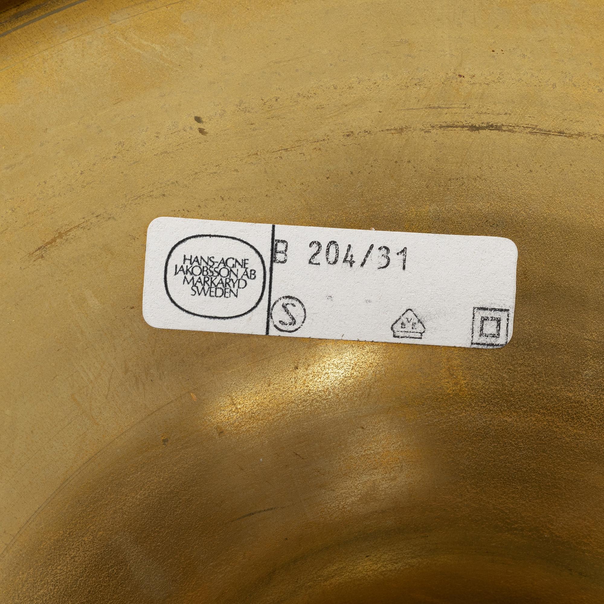 A brass table light by Hans-Agne Jakobsson, 1970's.