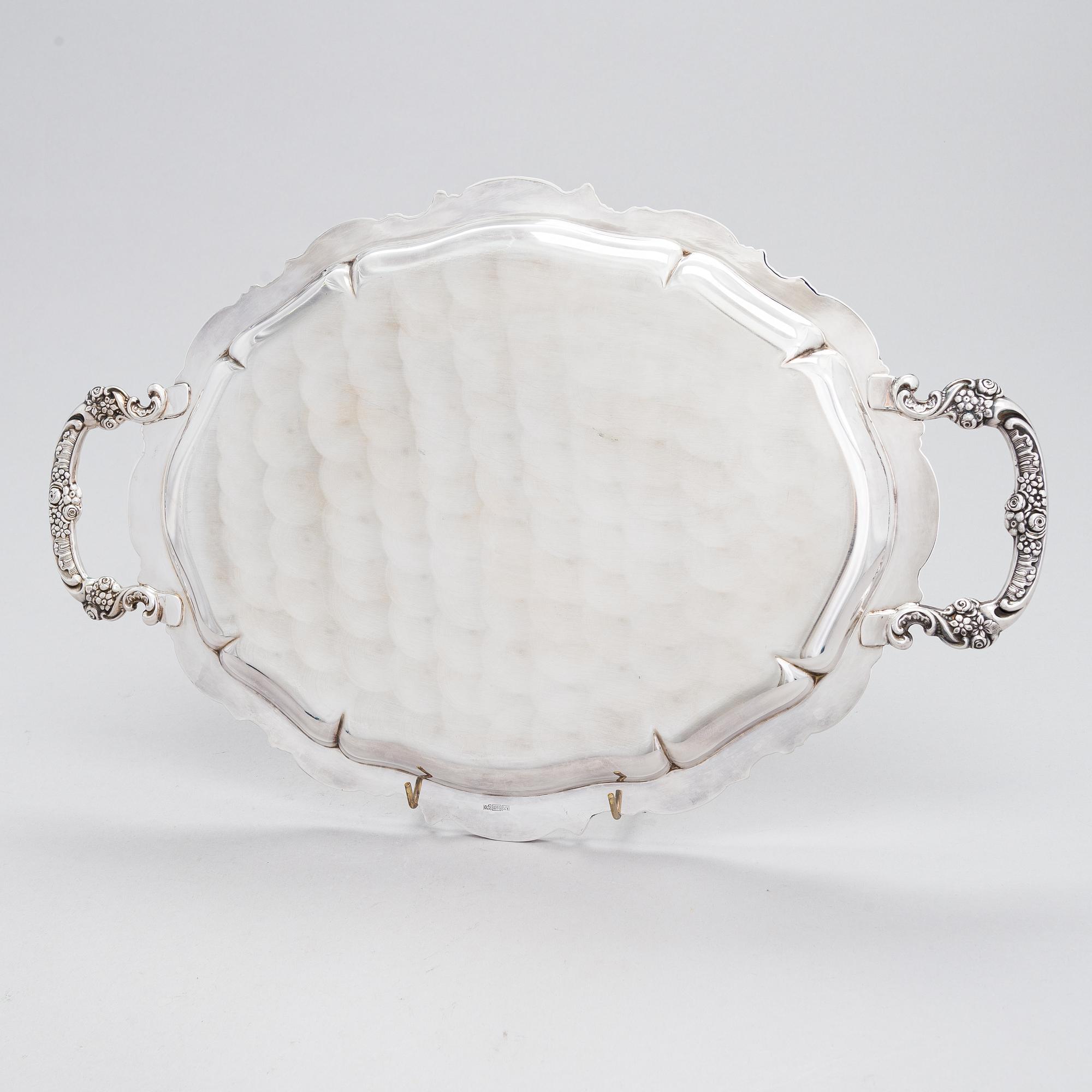 A sterling silver tray, maker's mark of Otto Wolter, Schwäbisch Gmünd, Germany, the latter half of the 20th century.