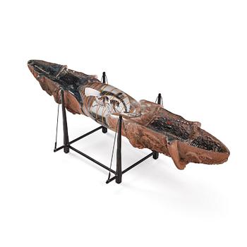 22. Bertil Vallien, a unique "Precious Cargo" sand-cast glass sculpture of a boat, Kosta Boda, Sweden, 1987.