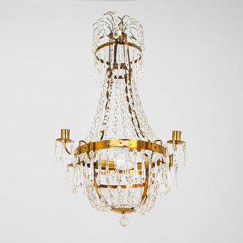 A Gustavian style chandelier, first half of the 20th century.
