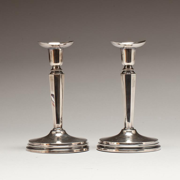 LJUSSTAKAR, 1 par, silver, MGAB, Uppsala 1959.