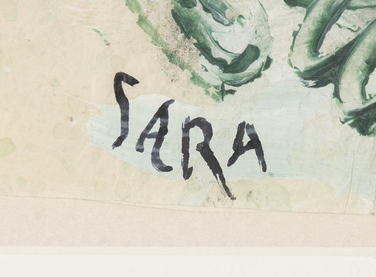 Siri Derkert, The original cover to "Sara Lidman, I liv och text" by Birgitta Holm.