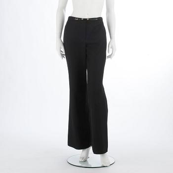 LOUIS VUITTON, a pair of black wool and silk pants.Size 40.
