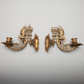 PIANOKANDELABRAR, ett par, brons, 1800-talets slut.