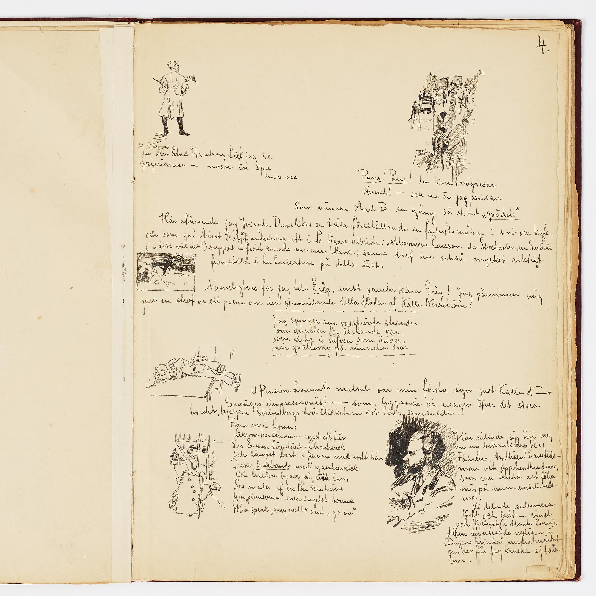 Carl Larsson, CARL LARSSON, illustrated travel story, "Från Stockholm till Messina" (From Stockholm to Messina), 1886.