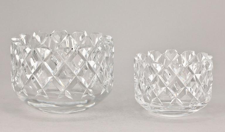 SKÅLAR, 2st, glas, Sofiero, Gunnar Cyrén, Orrefors, 1900-talets andra hälft.