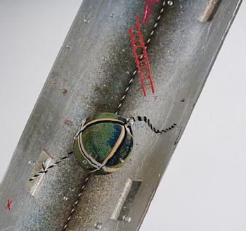 Bertil Vallien, a monumental sand cast glass sculpture of a boat, Kosta Boda, Sweden, 21st century.