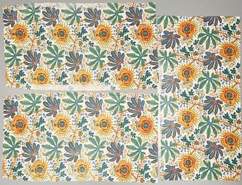 GARDINLÄNGDER, 3 stycken, "Aralia", Josef Frank, Svenskt tenn, formgiven 1928.