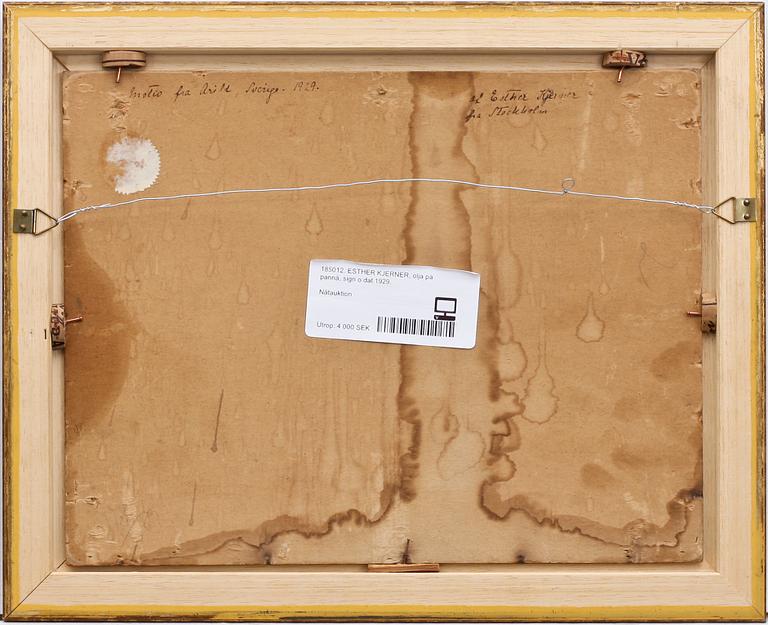 ESTHER KJERNER, olja på pannå, sign o dat 1929.
