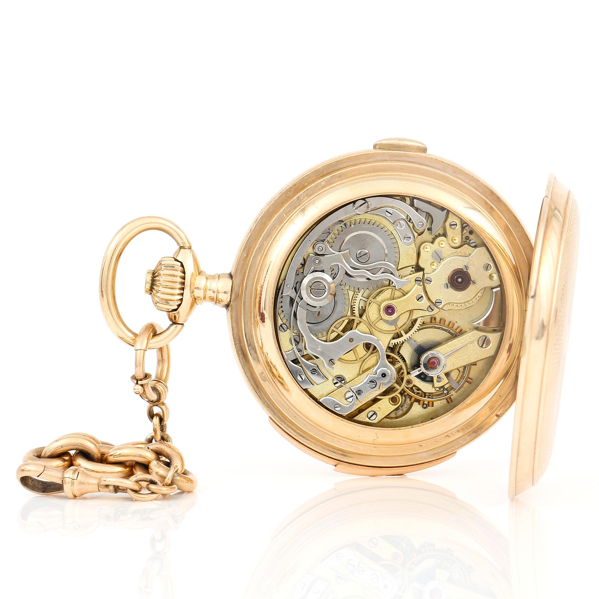 FICKUR MED KEDJA, 14 karat guld. Borel, Neuchatel, 1900-talets första kvartal. Total vikt ca 118 gram.