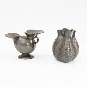Just Andersen, vases, 4 pcs, Denmark, first half of the 20th century.