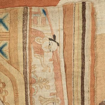 A PAINTED TEXTILE, a semi-antique Chinese, 202 x 150,5 cm.