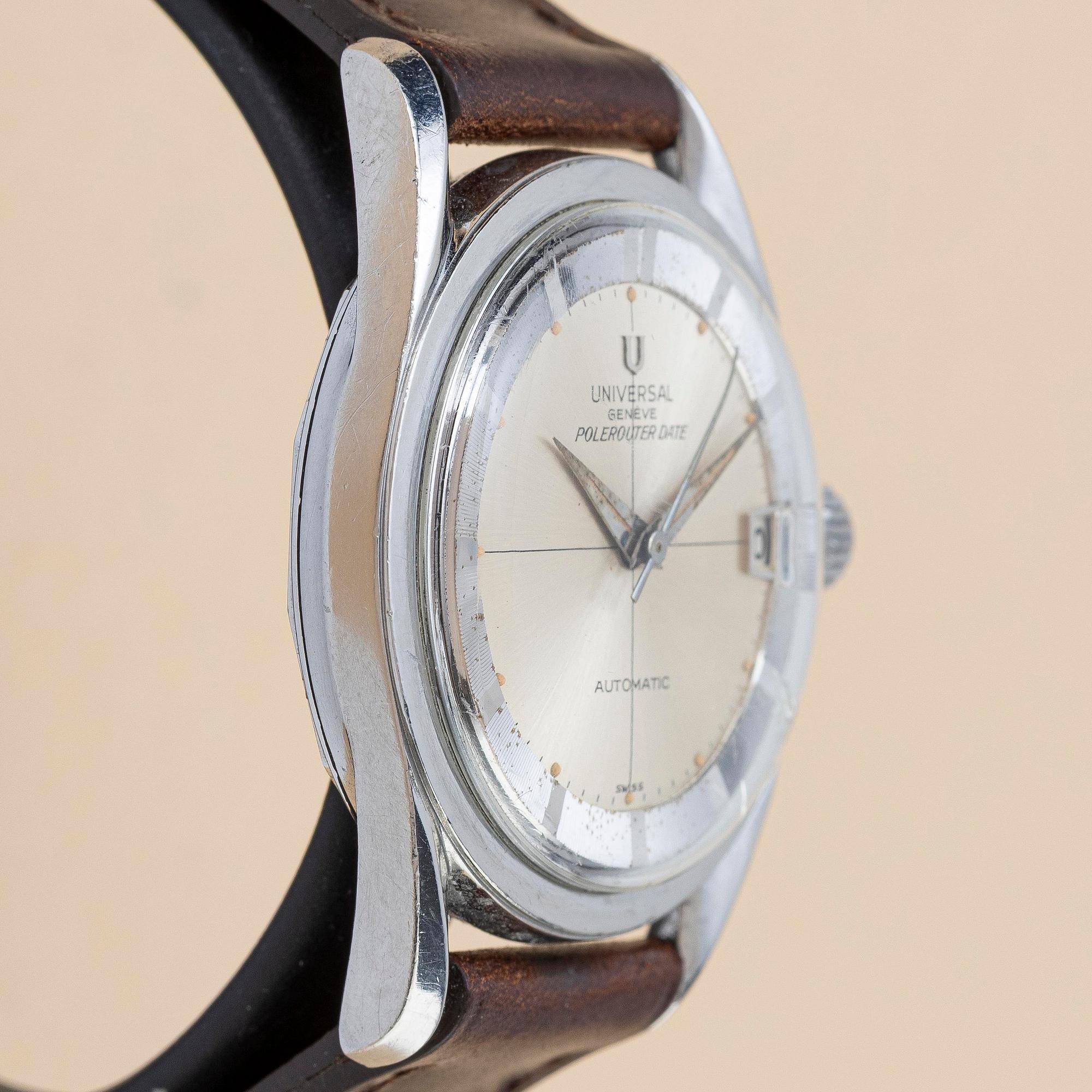 Universal Genève, Polerouter Date, "Crosshair" Dial, ca 1963.