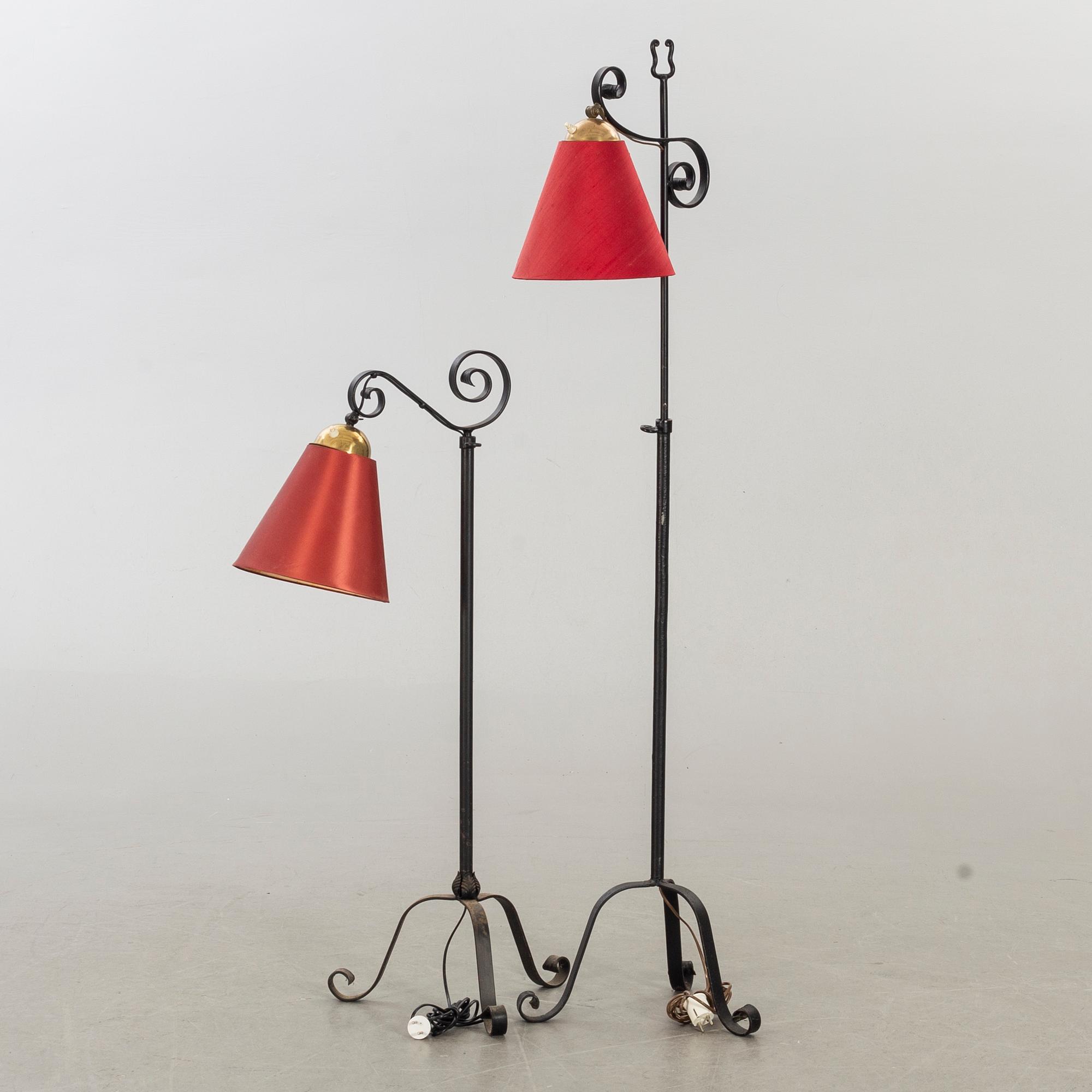 GOLVLAMPOR 2 st, 1940-tal.