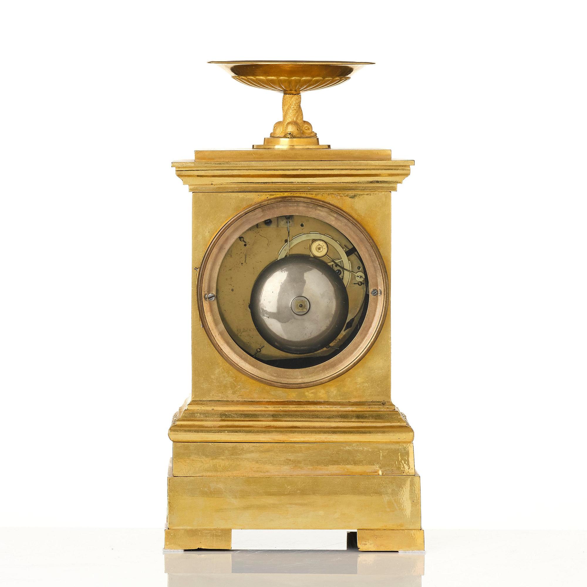A French Empire ormolu mantel clock by Louis-Isidore Choiselat (master in Paris 1813-47).