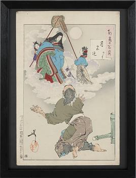 Tsukioka Yoshitoshi · TSUKIOKA YOSHITOSHI, träsnitt, omkring år 1900.