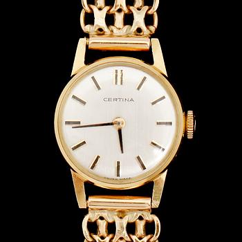 ARMBANDSUR, 18 k guld, 1967, Certina. Total vikt med urverk ca 22 gram.