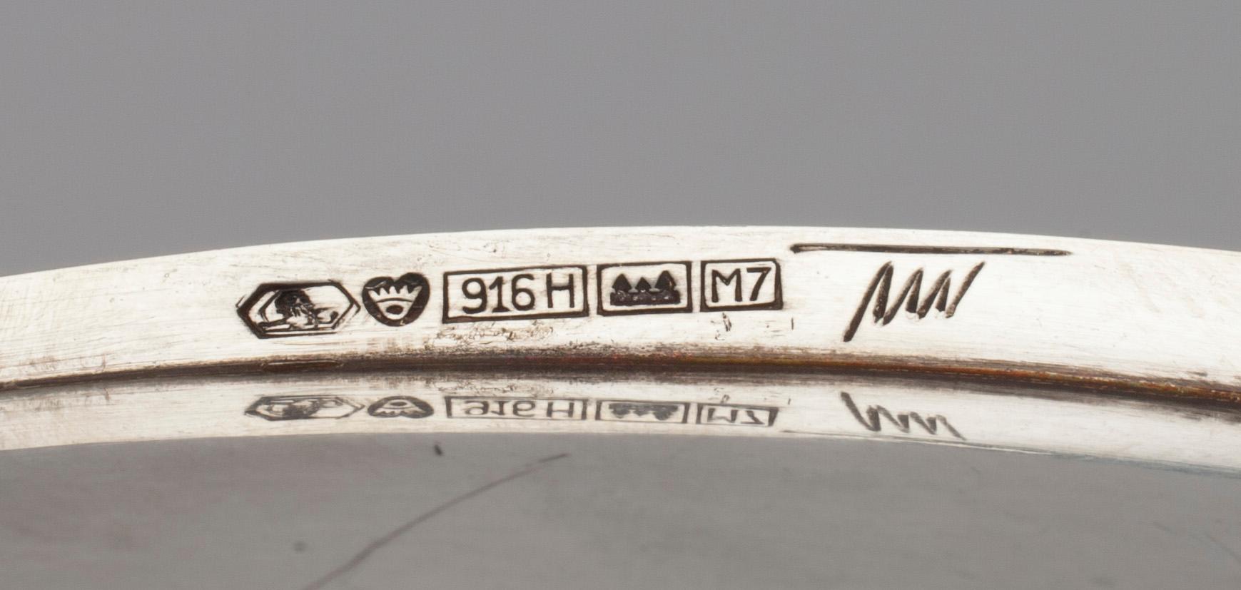 SKÅLAR, 2 st, silver, Tapio Wirkkala, Tavastehus 1963 och 1965. Ca 170 g.