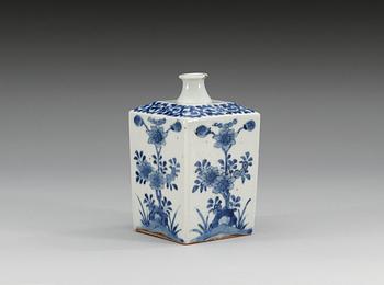 A Japanese blue and white flask, 18th Century.