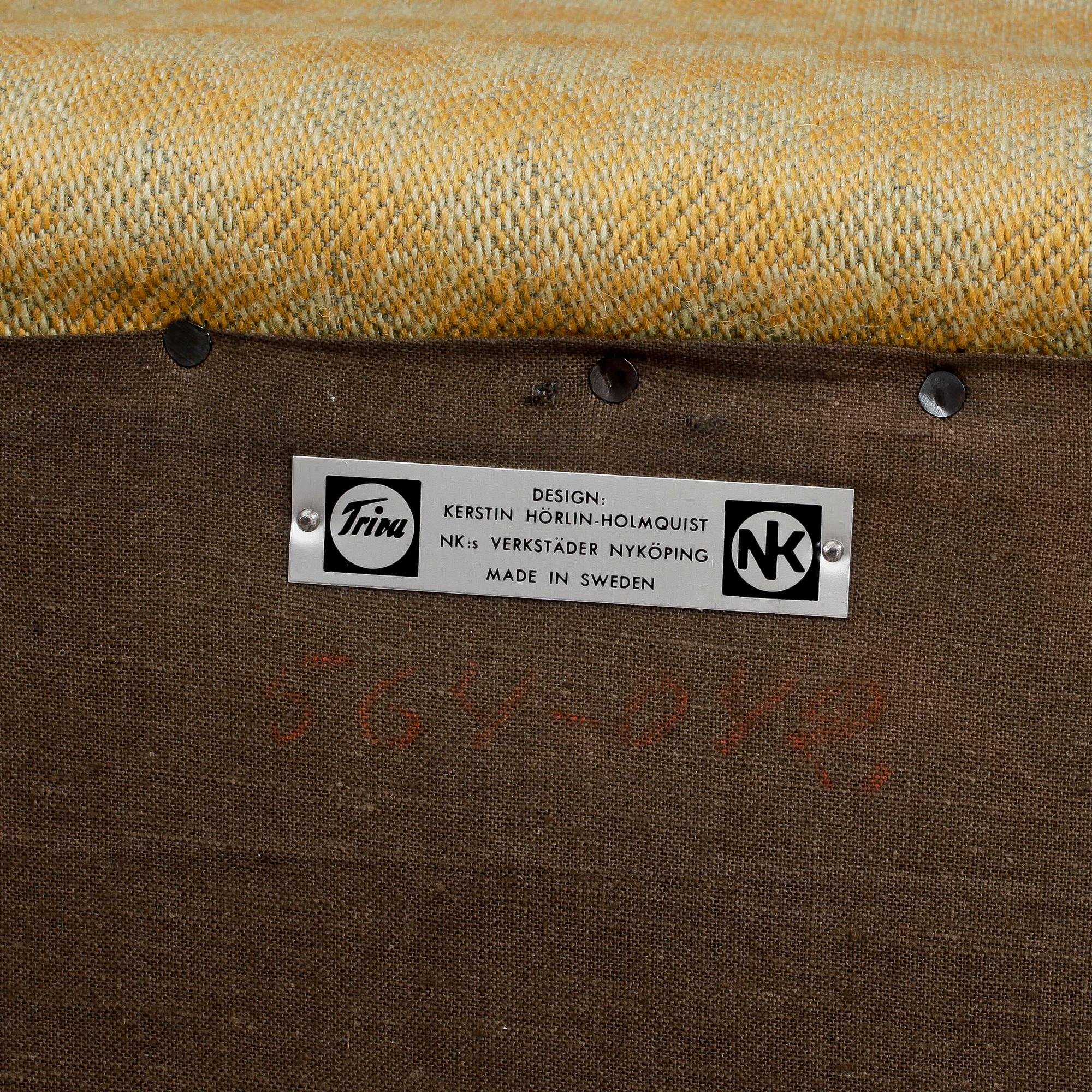 FÅTÖLJER, ett par, "Lilla Adam", Kerstin Hörlin-Holmquist, Nordiska Kompaniets verkstäder, Nyköping, 1950-tal.