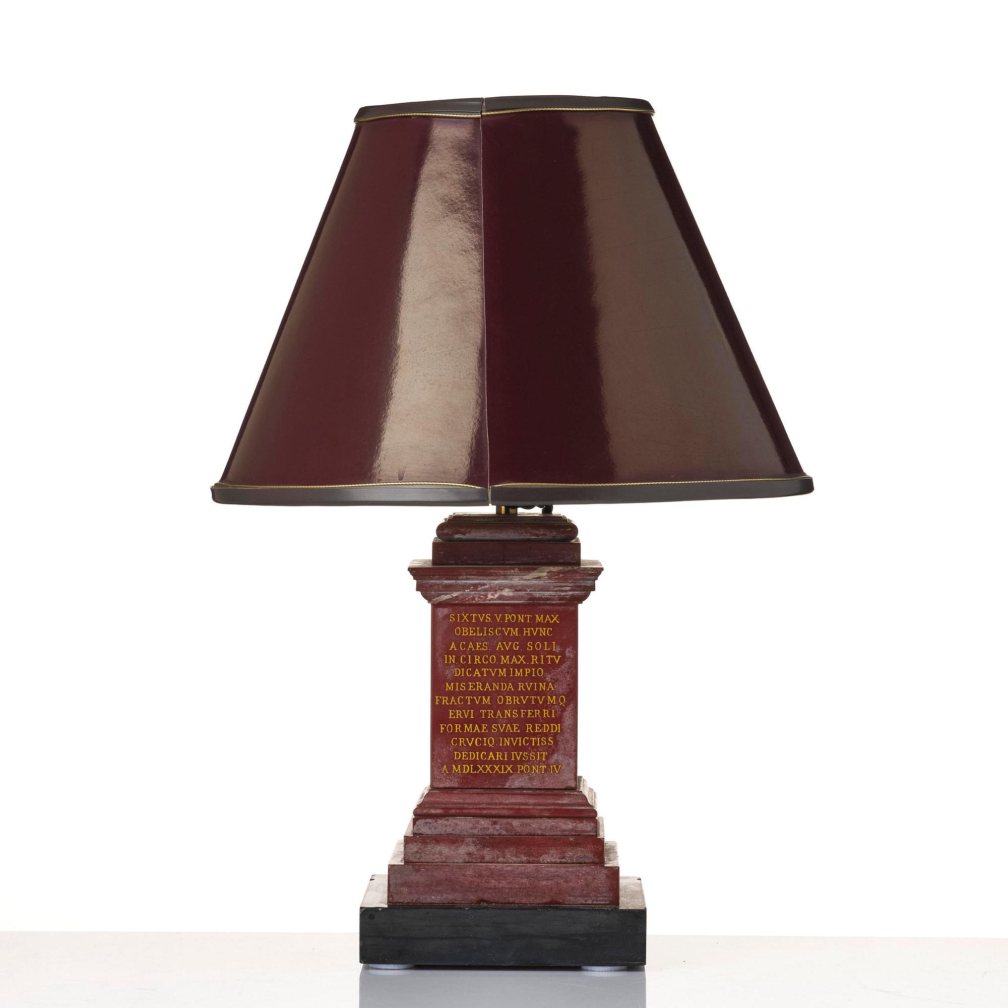 A presumably Italian marble lamp, 20th century.