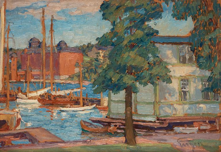 Prins Eugen, "Båthamnen, Waldemarsudde" (The boat harbour, Waldemarsudde).