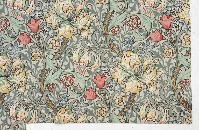 John Henry Dearle, curtains, 6 pcs, "Golden Lily", William Morris Collection, Sanderson, England.